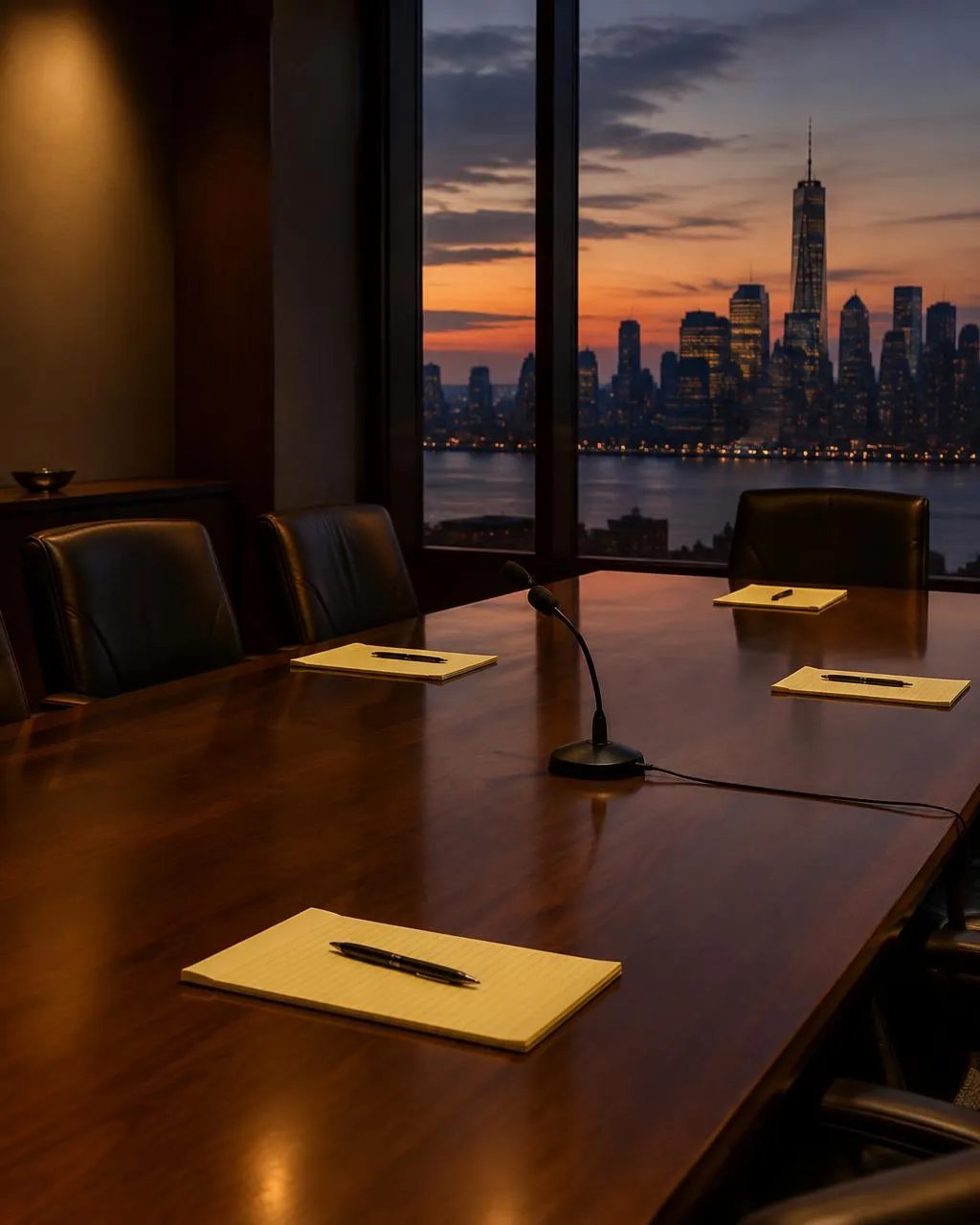 Deposition conference room with Manhattan view